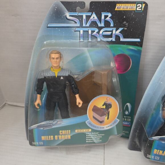 Lot Of 3 Star Trek DS9 Warp Factor Figures Cap Benjamin Sisko, Chief O'Brien - Picture 3 of 5